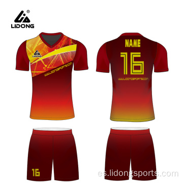 Set de jersey de fútbol de sublimación de equipo barato personalizado